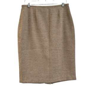 VINTAGE CATO TWEED HERRINGBONE PATTERN MIDI SKIRT TAN SIZE 12 NEW WITH TAGS